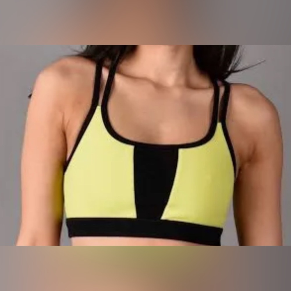 VSX Black and Neon Yellow Sports Bra
